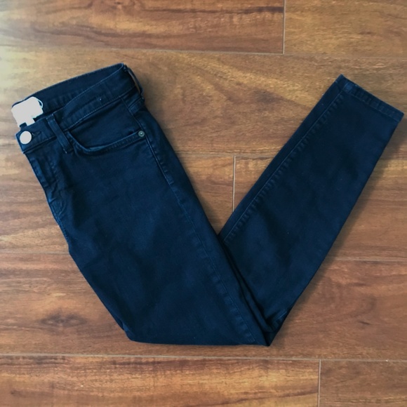 Current/Elliott The Stiletto Skinny Dark Blue Wash Cropped Ankle Jeans - Picture 2 of 5